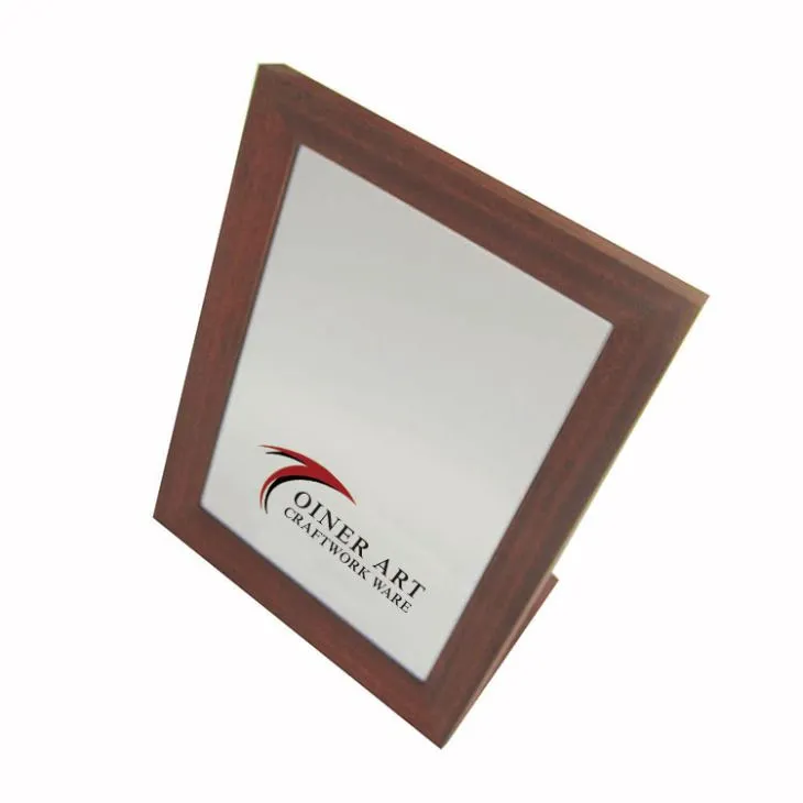 एल आकार के ब्राउन लकड़ी के पेपर मैट मिरर